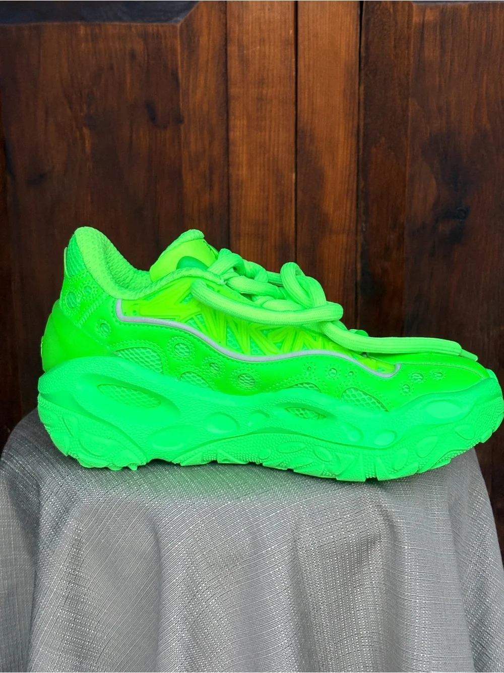 Puma LaFrancé RNR Green Glare Neon Chunky Sneakers NWOB